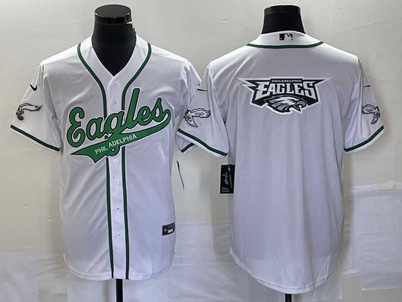 Men's Philadelphia Eagles White Team Big Logo Cool Base Stitched Baseball Jersey,We sell and wholesale Men's Philadelphia Eagles White Team Big Logo Cool Base Stitched Baseball Jersey on line form chian!